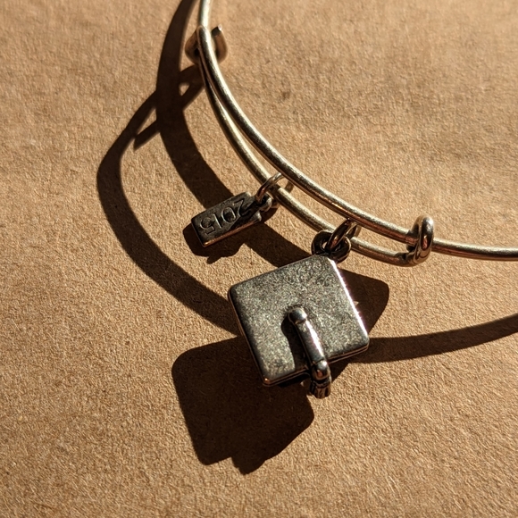 Brushed Silver Alex and Ani Graduation Charm Bracelet - Picture 3 of 3